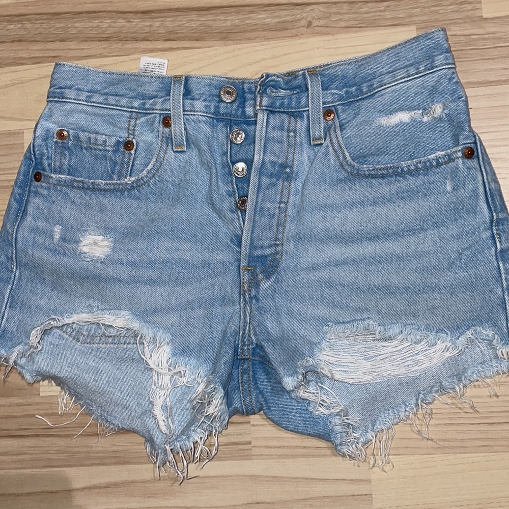 Levi's 501 Jean Shorts with Distressed Hem